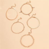 Set of Five Gold Anklets