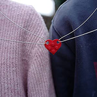 Brick-A-Part Heart Necklaces