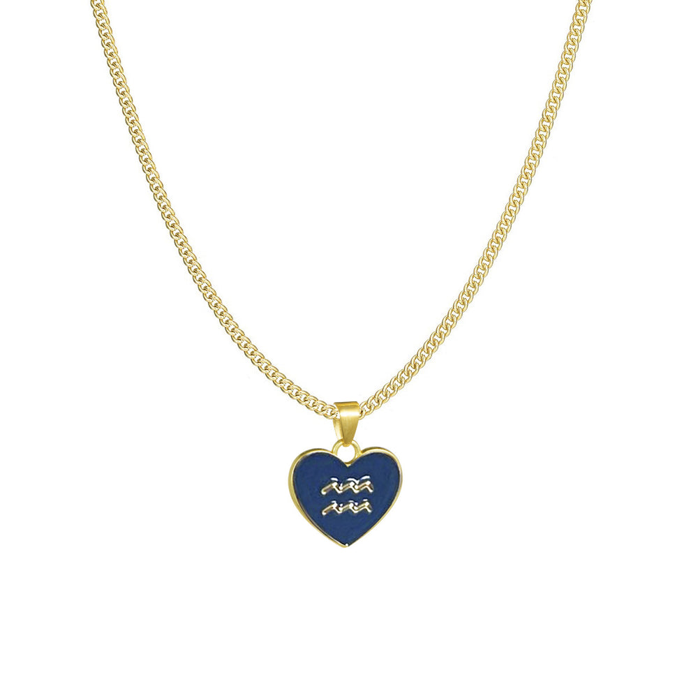 Astrology Sign Heart Necklace
