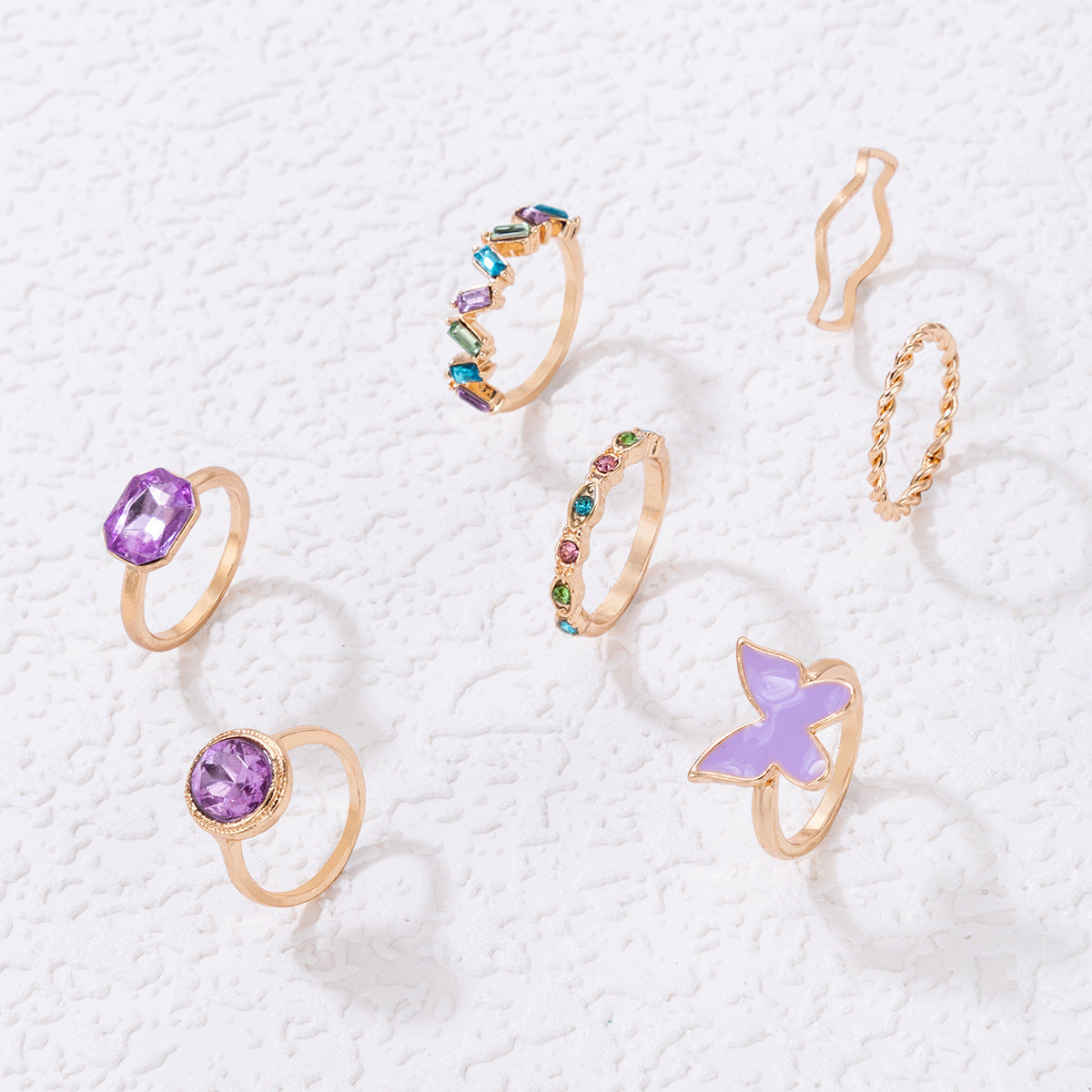 Hemp Rings Set Of Seven Geometric Hemp Pattern Rings – House Of Hollis Jewelry