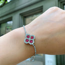 Ruby Clover Bracelet