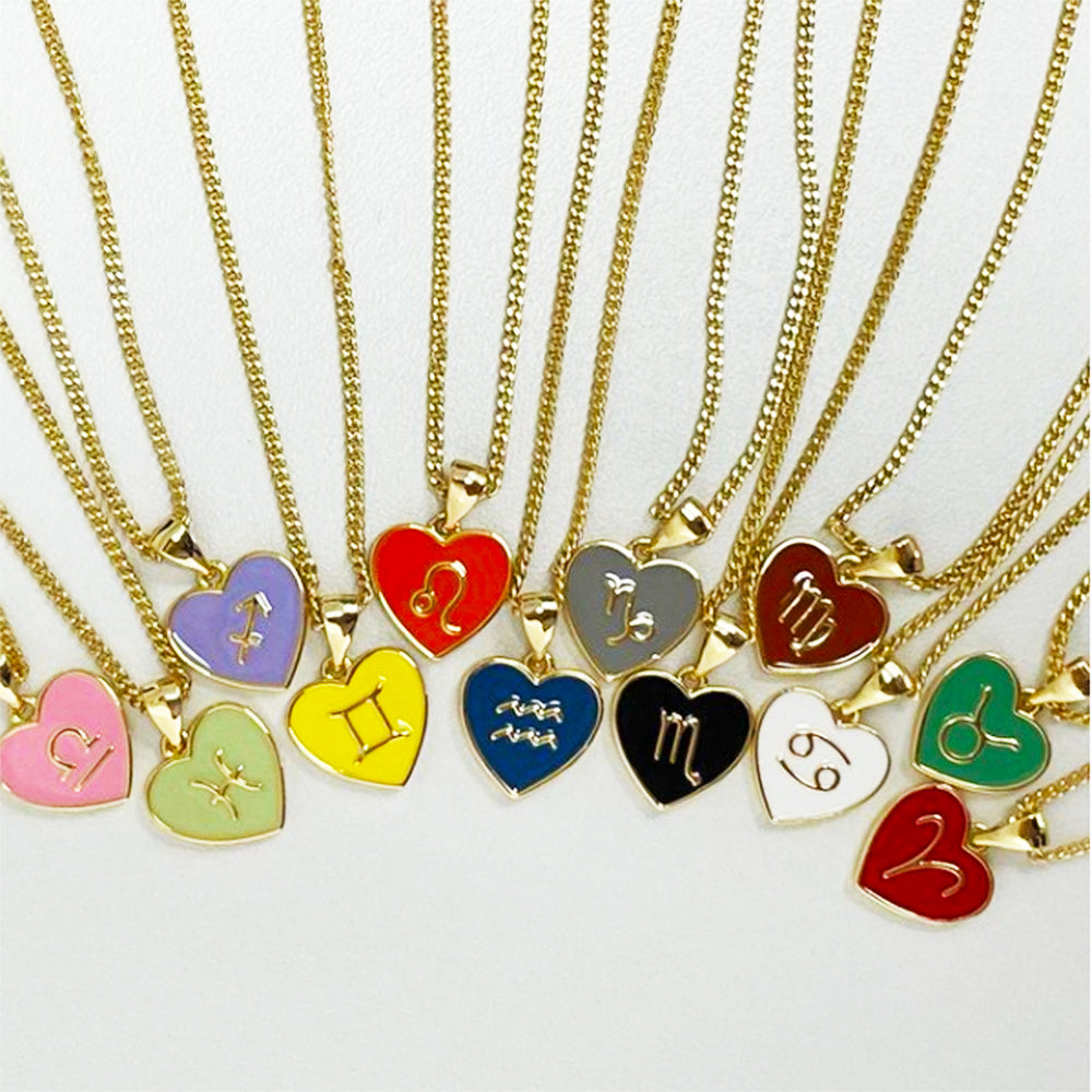 Astrology Sign Heart Necklace