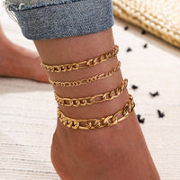 Set of Five Gold Anklets
