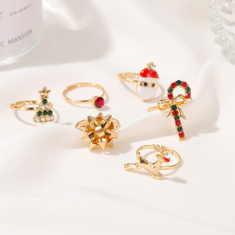 Six Set Christmas Ring Set